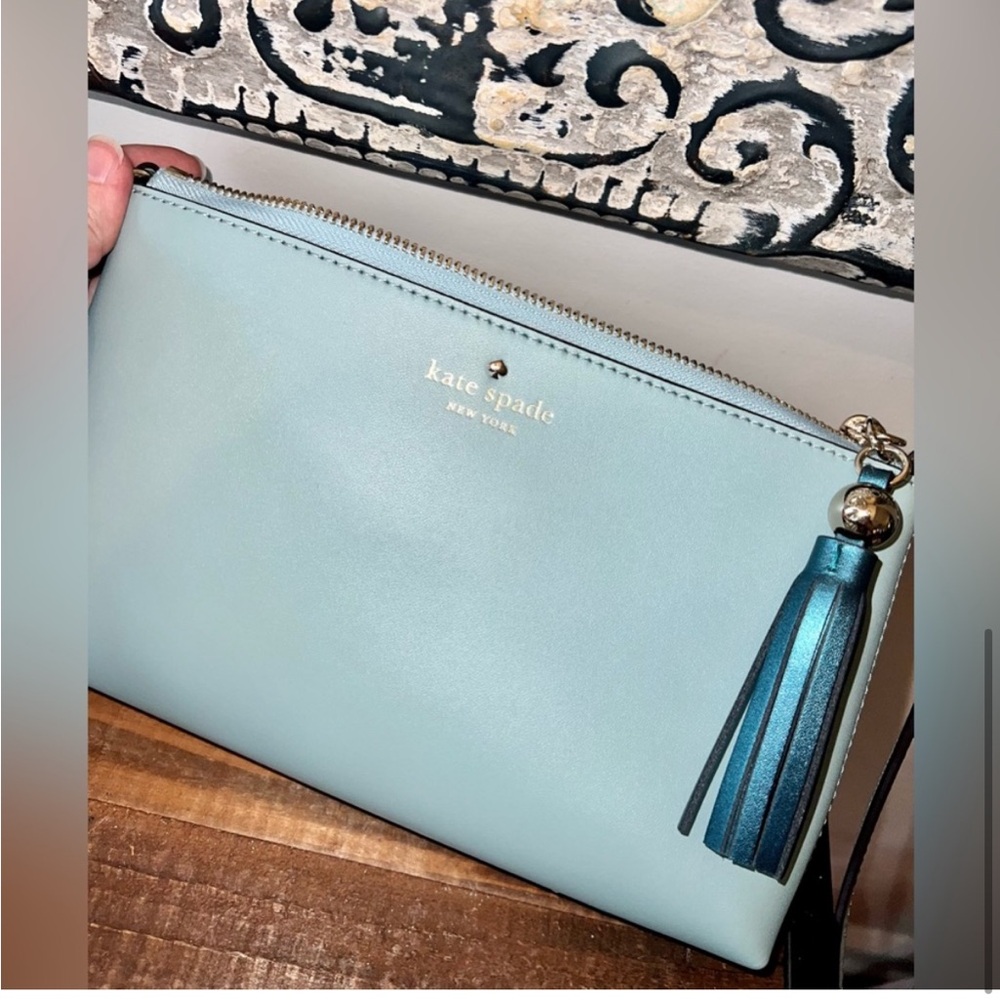 Like New Kate Spade Ivy Street Leather Crossbody - Fountain Blue - Picture 6 of 11